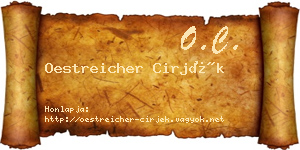 Oestreicher Cirjék névjegykártya